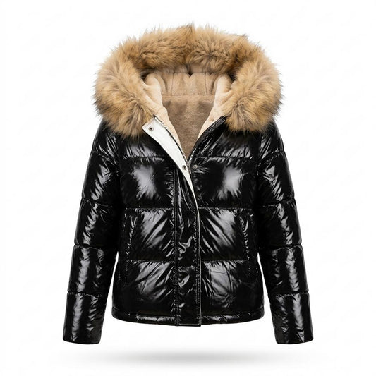 Lederjacken Outlet24 - Kemad | Glänzend Gefüttert Jacke Damen