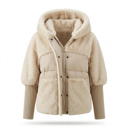 Lederjacken Outlet24 - Temam | Gefütterte Material-Mix Jacke Damen