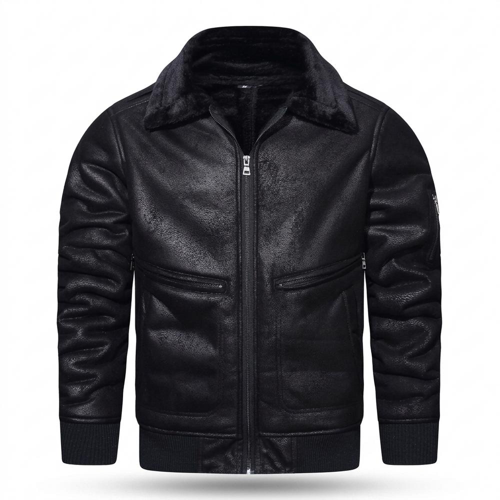 Lederjacken Outlet24 - Migim | Gefüttert Strukturiert Lederjacke Herren