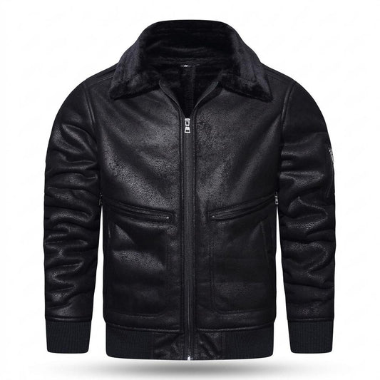 Lederjacken Outlet24 - Migim | Gefüttert Strukturiert Lederjacke Herren