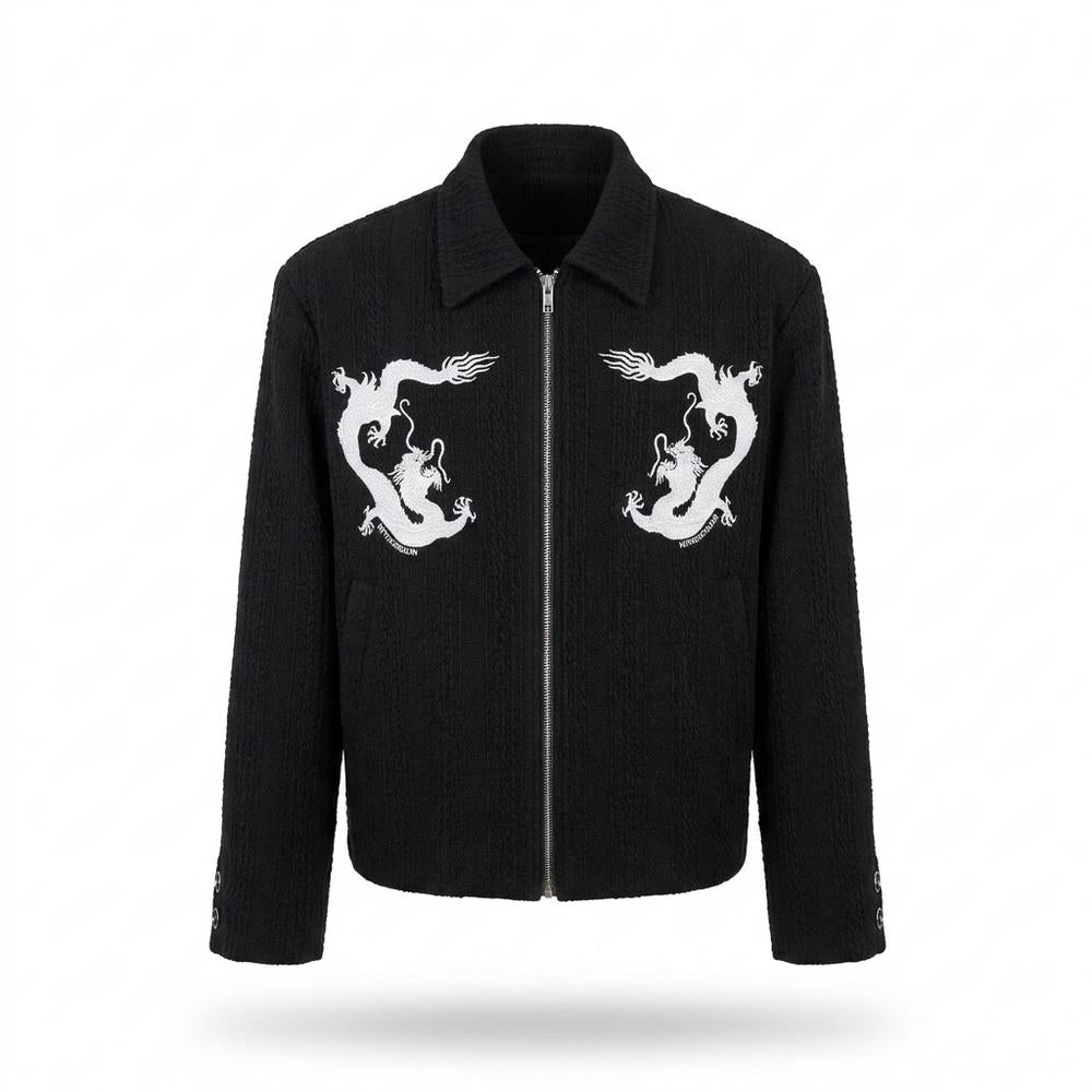 Lederjacken Outlet24 - Kevor | Strukturiert Bestickt Jacke Unisex