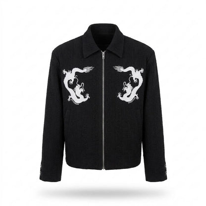 Lederjacken Outlet24 - Kevor | Strukturiert Bestickt Jacke Unisex