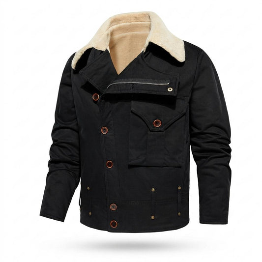 Lederjacken Outlet24 - Monil | Gefüttert Geknöpft Jacke Herren