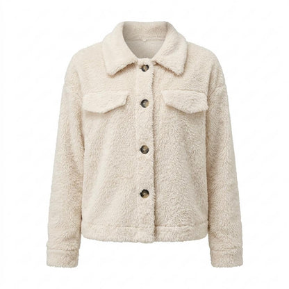 Lederjacken Outlet24 - Eohuv | Flauschige Geknöpfte Jacke Damen