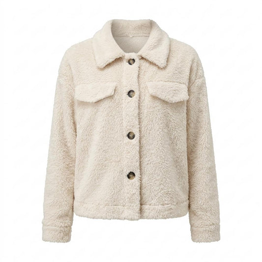 Lederjacken Outlet24 - Eohuv | Flauschige Geknöpfte Jacke Damen