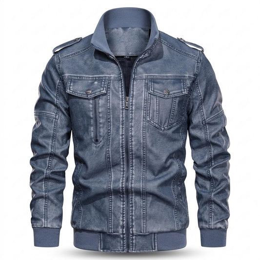 Lederjacken Outlet24 - Nehas | Gewaschen Gefüttert Lederjacke Herren
