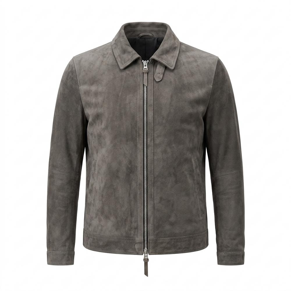 Lederjacken Outlet24 - Miguk | Gerade Matte Wildleder-Jacke Herren
