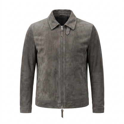 Lederjacken Outlet24 - Miguk | Gerade Matte Wildleder-Jacke Herren