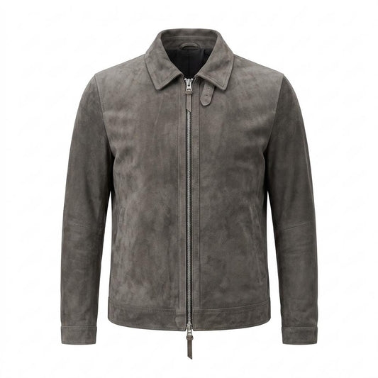 Lederjacken Outlet24 - Miguk | Gerade Matte Wildleder-Jacke Herren