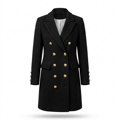 Lederjacken Outlet24 - Kehus | Zweireihiger Woll Mantel Damen