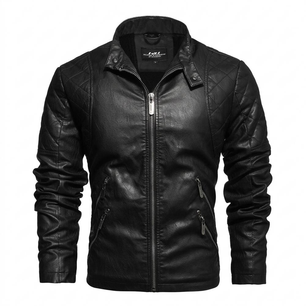 Lederjacken Outlet24 - Cerur | Gesteppt Gefüttert Lederjacke Herren