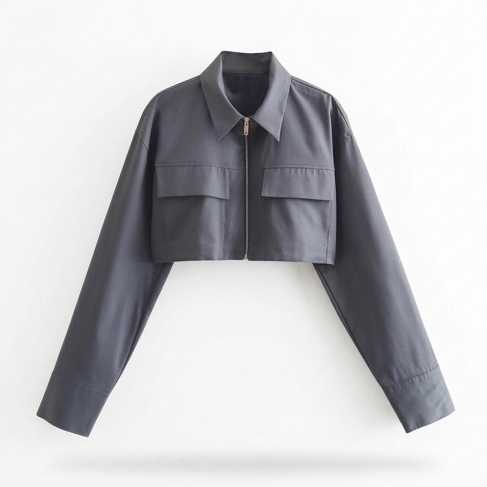 Lederjacken Outlet24 - Nebot | Kurz Geschnittene Langärmlige Jacke Damen