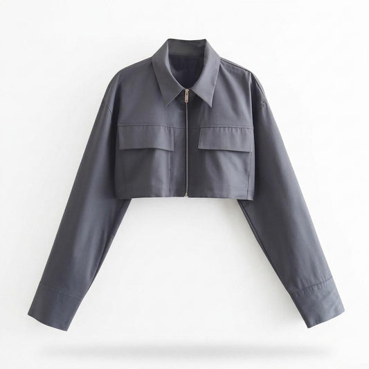 Lederjacken Outlet24 - Nebot | Kurz Geschnittene Langärmlige Jacke Damen