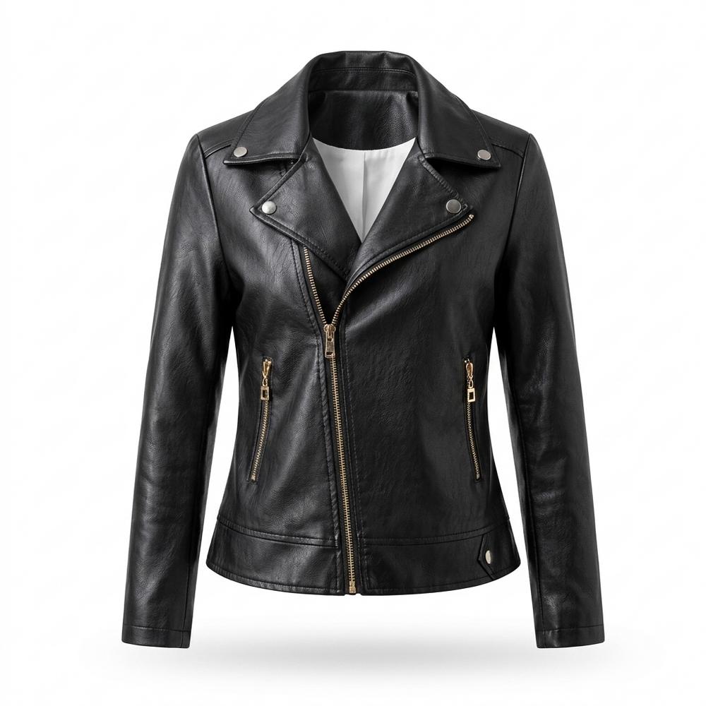 Lederjacken Outlet24 - Canil | Asymmetrisch Tailliert Lederjacke Damen