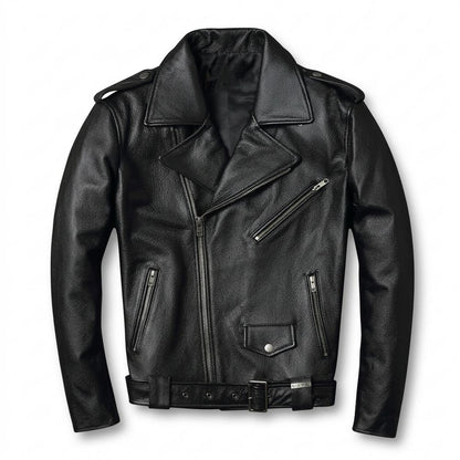 Lederjacken Outlet24 - Kesen | Asymmetrisch Genarbt Lederjacke Unisex