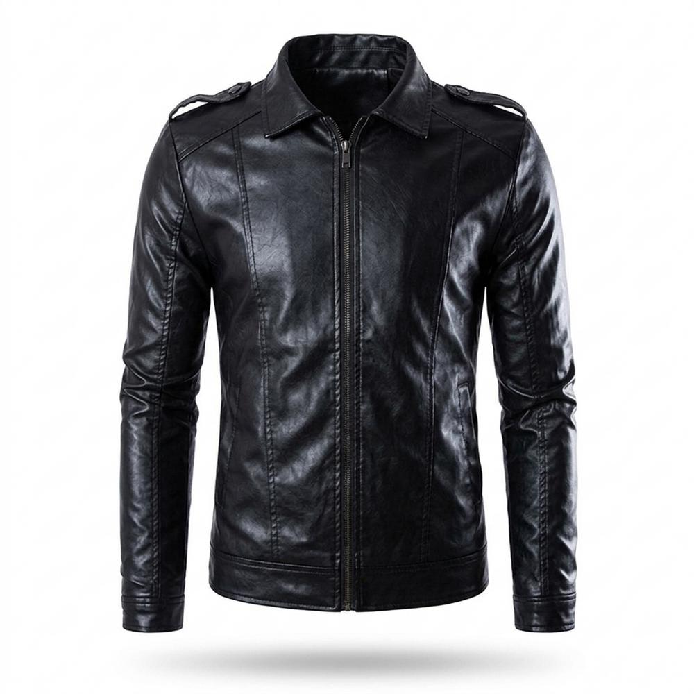Lederjacken Outlet24 - Daram | Tailliert Gefüttert Lederjacke Herren