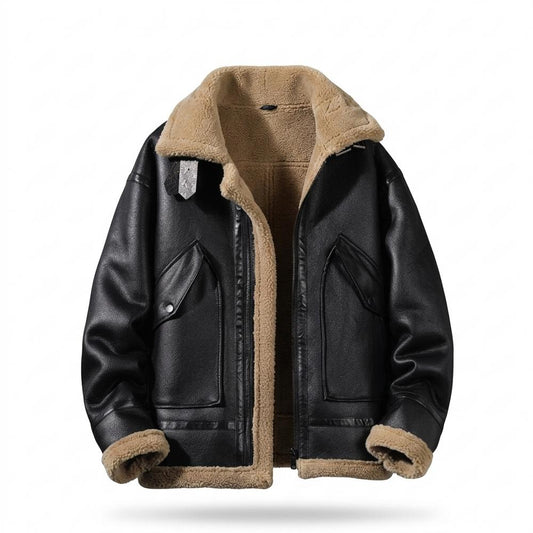 Lederjacken Outlet24 - Luvin | Warmgefütterte Glatte Lederjacke Herren