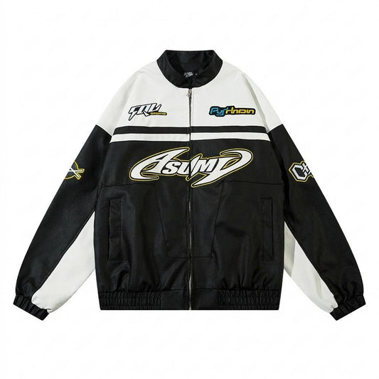 Lederjacken Outlet24 - Dehav | Zweifarbige Bedruckte Lederjacke Unisex