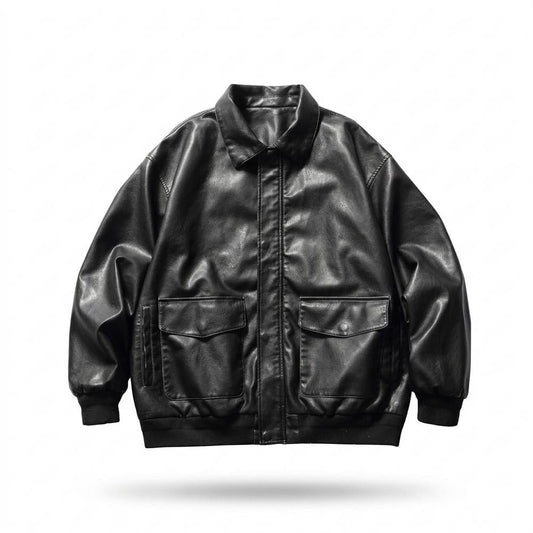 Lederjacken Outlet24 - Lavil | Locker Aufgesetzt Lederjacke Unisex