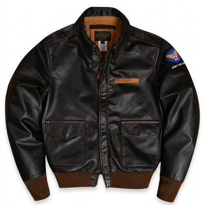 Lederjacken Outlet24 - Raken | Gefüttert Bestickt Lederjacke Herren