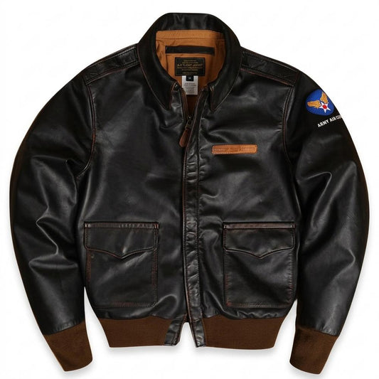 Lederjacken Outlet24 - Raken | Gefüttert Bestickt Lederjacke Herren