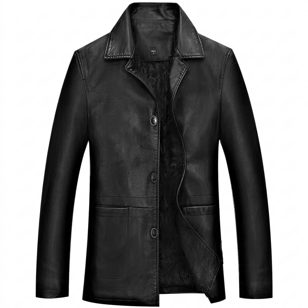 Lederjacken Outlet24 - Sukil | Geknöpft Gefüttert Lederjacke Herren