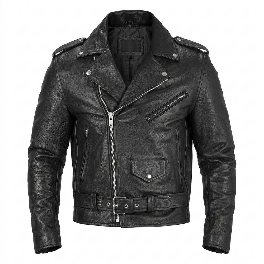 Lederjacken Outlet24 - Nulid | Asymmetrische Gegürtelte Lederjacke Unisex