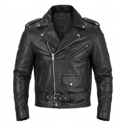 Lederjacken Outlet24 - Nulid | Asymmetrische Gegürtelte Lederjacke Unisex