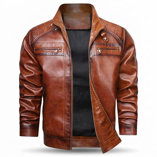 Lederjacken Outlet24 - Kehot | Gesteppt Gefüttert Lederjacke Herren
