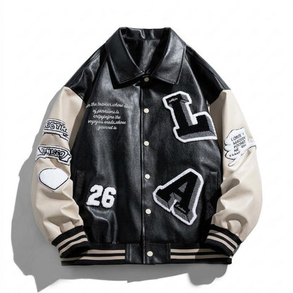 Lederjacken Outlet24 - Lemev | Applizierte Bestickte Lederjacke Unisex