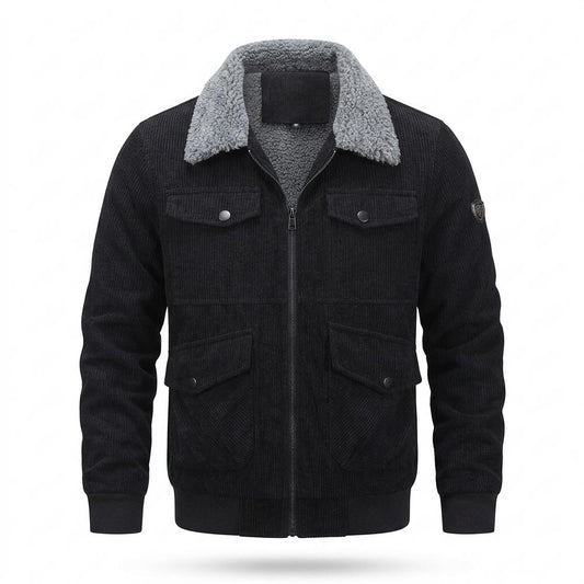 Lederjacken Outlet24 - Sitat | Gefütterte Gerippte Jacke Herren