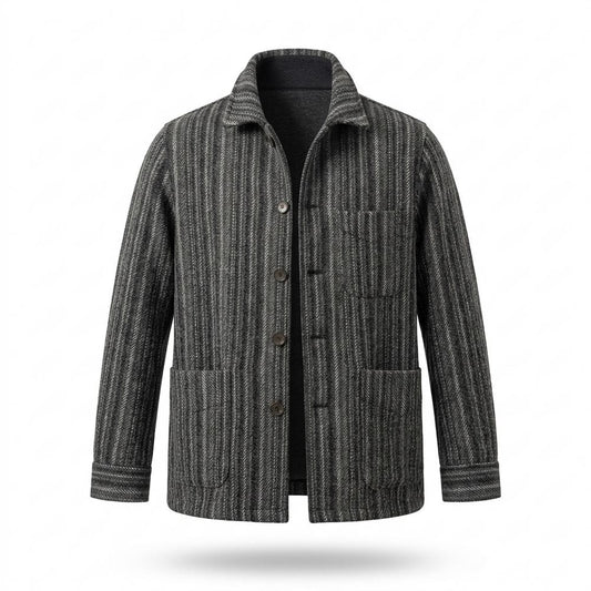 Lederjacken Outlet24 - Vizem | Gestreifte Strukturierte Jacke Herren