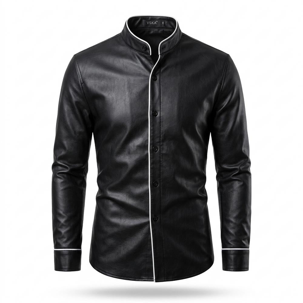 Lederjacken Outlet24 - Eavis | Tailliert Gepaspelt Lederjacke Herren