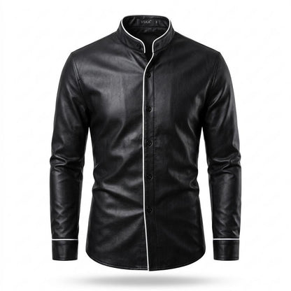 Lederjacken Outlet24 - Eavis | Tailliert Gepaspelt Lederjacke Herren
