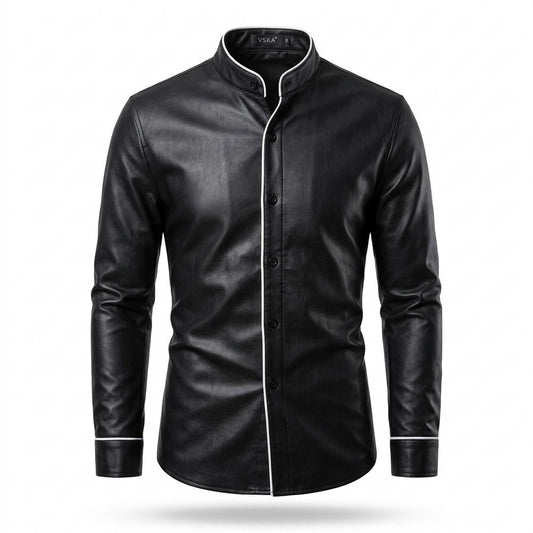 Lederjacken Outlet24 - Eavis | Tailliert Gepaspelt Lederjacke Herren