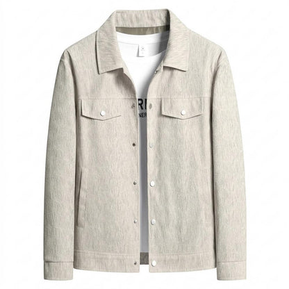 Lederjacken Outlet24 - Muhon | Strukturiert Geknöpft Jacke Herren