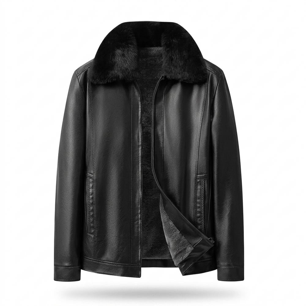 Lederjacken Outlet24 - Easim | Warm Gefüttert Lederjacke Herren