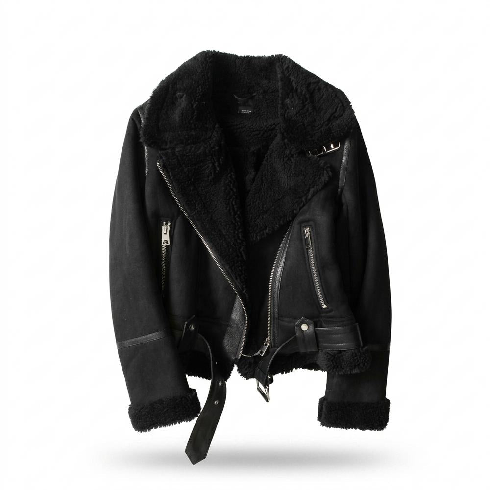 Lederjacken Outlet24 - Koted | Gefüttert Asymmetrisch Wildleder-Jacke Damen
