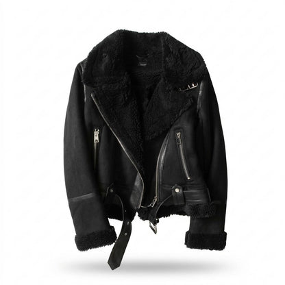 Lederjacken Outlet24 - Koted | Gefüttert Asymmetrisch Wildleder-Jacke Damen
