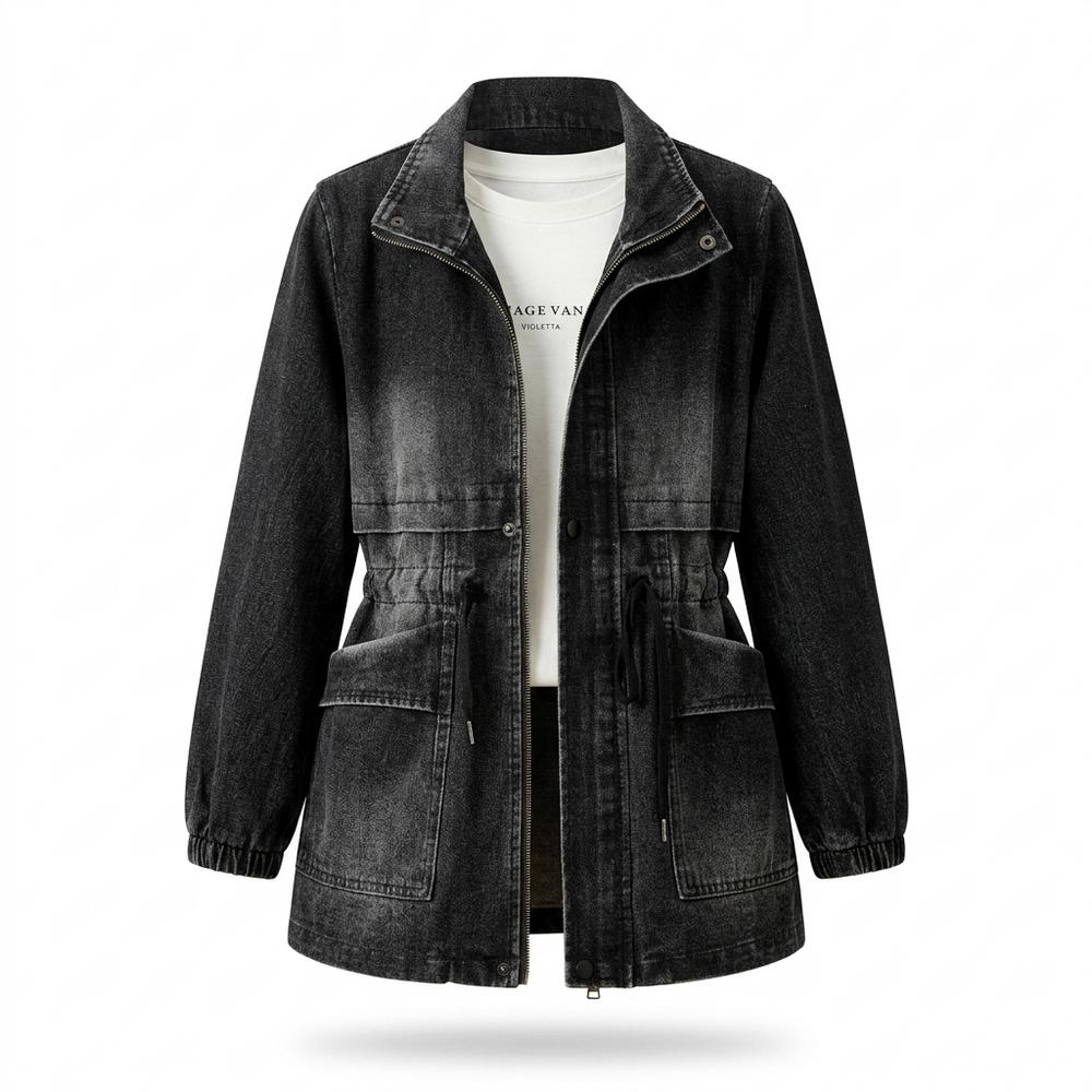 Lederjacken Outlet24 - Yudod | Taillierbare Langärmlige Jacke Damen