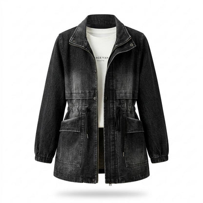 Lederjacken Outlet24 - Yudod | Taillierbare Langärmlige Jacke Damen
