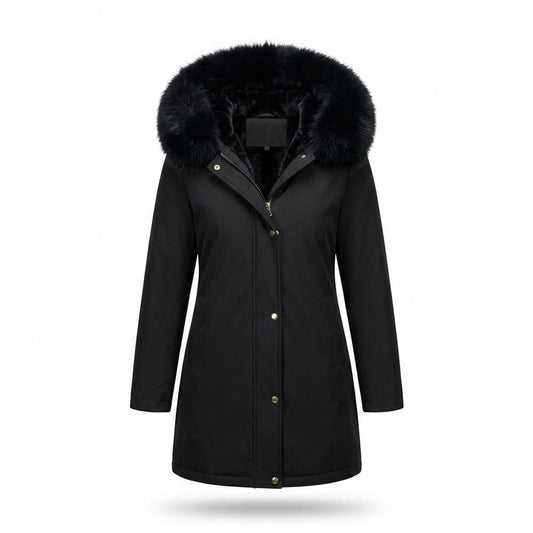 Lederjacken Outlet24 - Nenot | Gefütterter Pelzbesetzter Mantel Damen