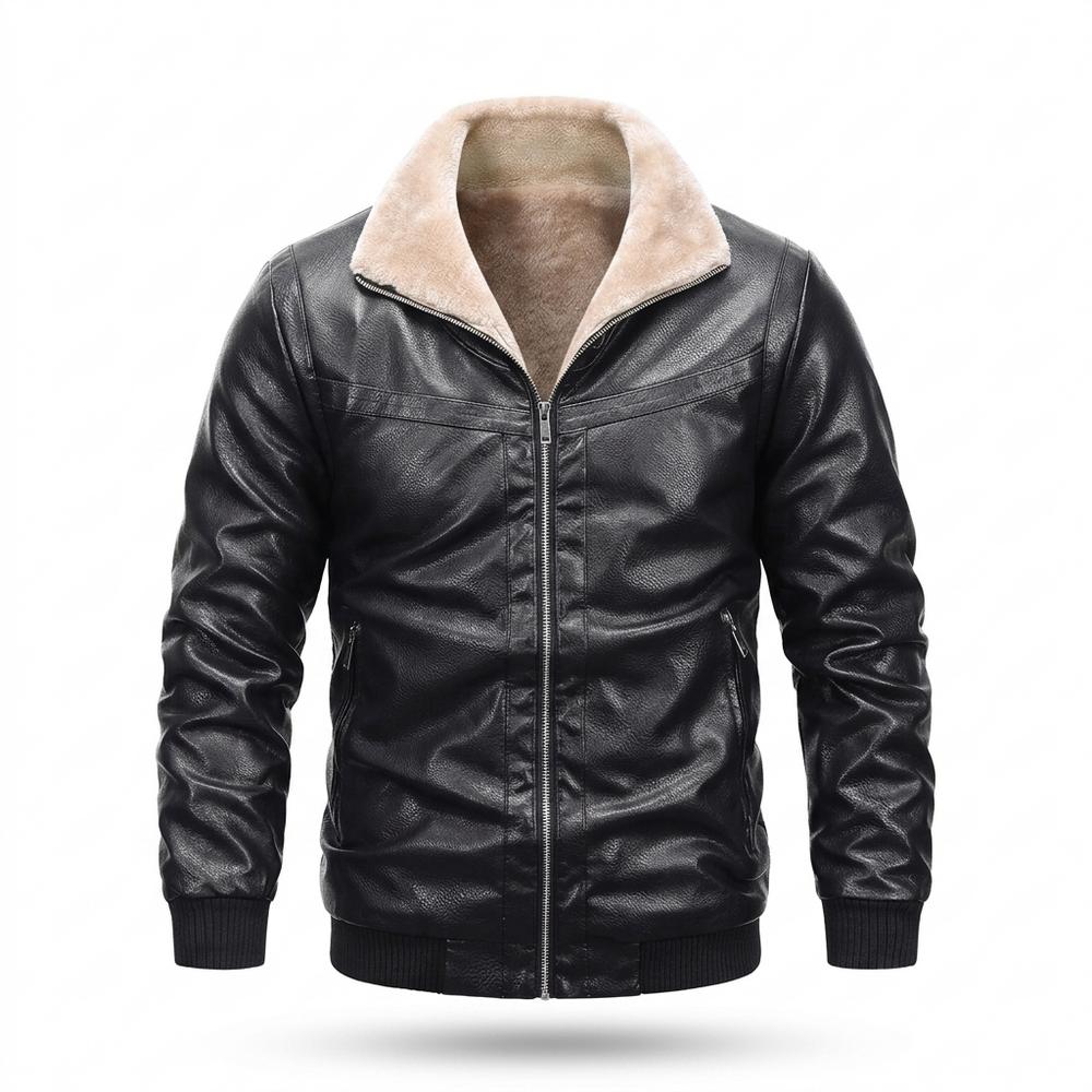Lederjacken Outlet24 - Sosam | Gefütterte Gekrispelte Lederjacke Herren