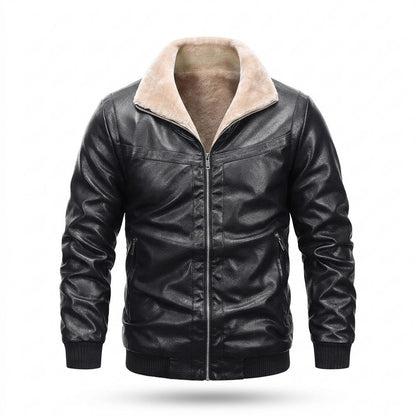 Lederjacken Outlet24 - Sosam | Gefütterte Gekrispelte Lederjacke Herren