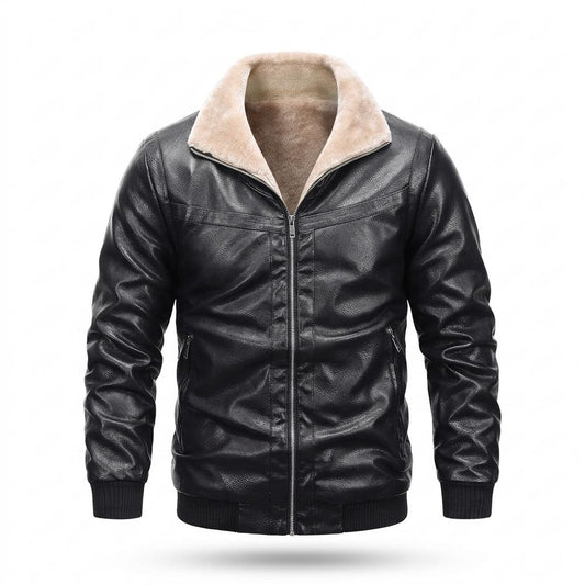 Lederjacken Outlet24 - Sosam | Gefütterte Gekrispelte Lederjacke Herren