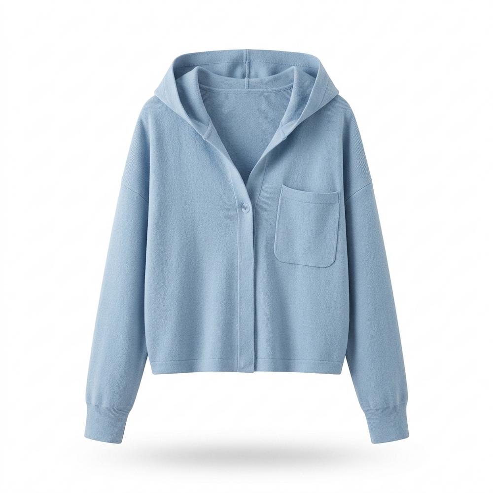 Lederjacken Outlet24 - Rozod | Geknöpfte Kapuzen Jacke Damen