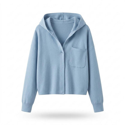 Lederjacken Outlet24 - Rozod | Geknöpfte Kapuzen Jacke Damen