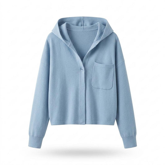 Lederjacken Outlet24 - Rozod | Geknöpfte Kapuzen Jacke Damen