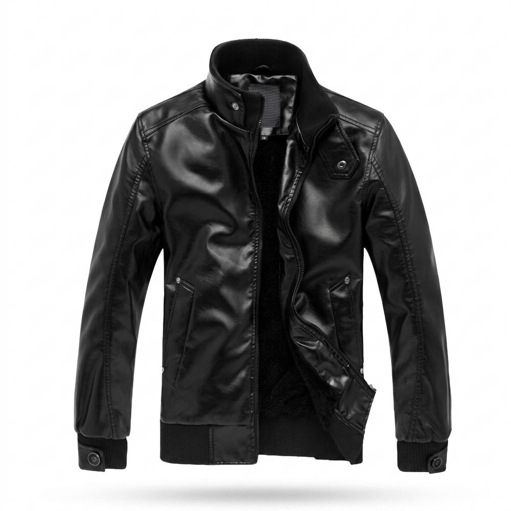 Lederjacken Outlet24 - Vunor | Gefüttert Reißverschluss Lederjacke Herren