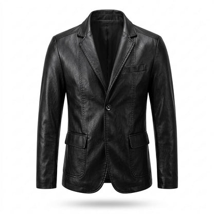 Lederjacken Outlet24 - Cobid | Einreihige Taillierte Lederjacke Herren